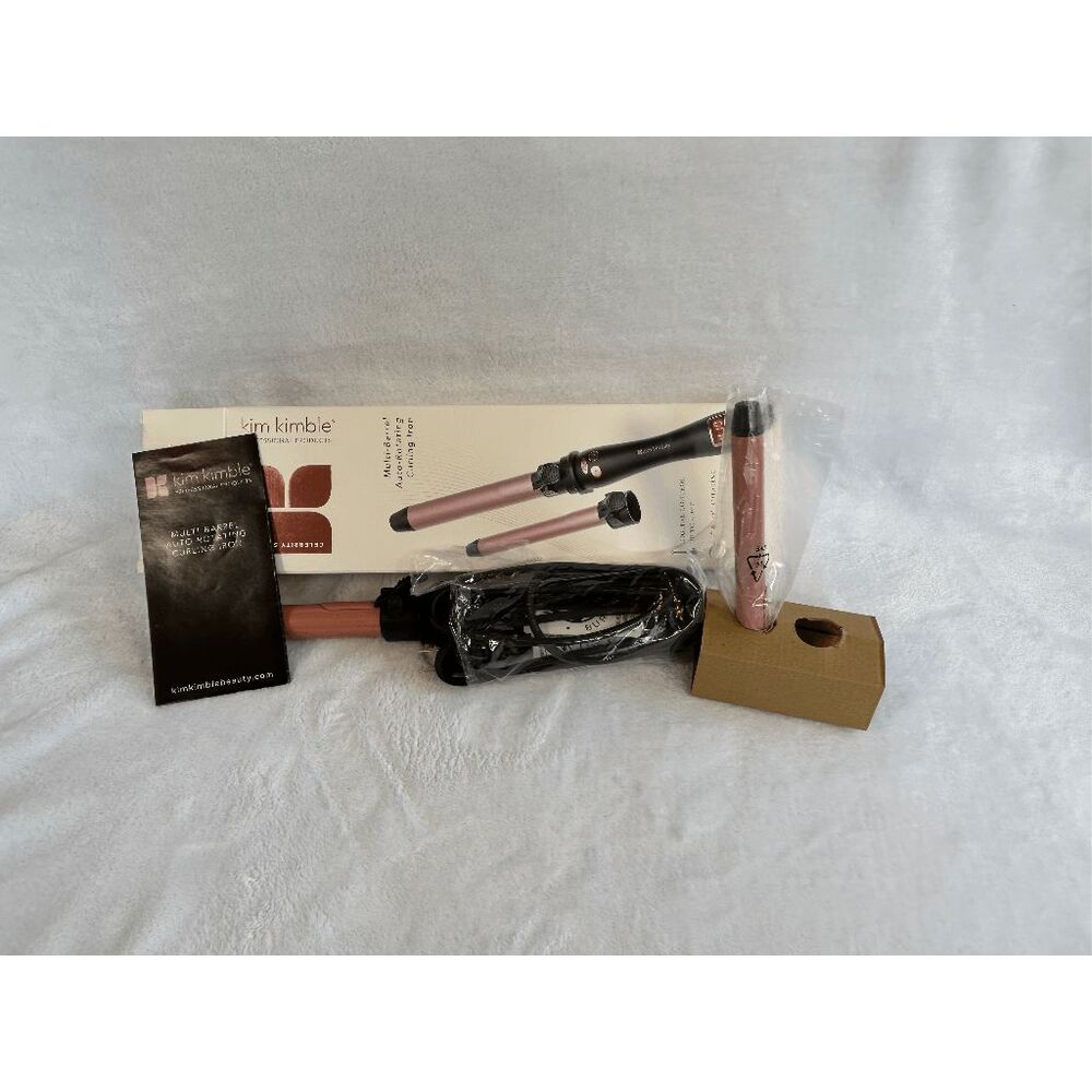 Kim Kimble Multi-Barrel Auto-Rotating Curling Iron, Black/Pink, EUC